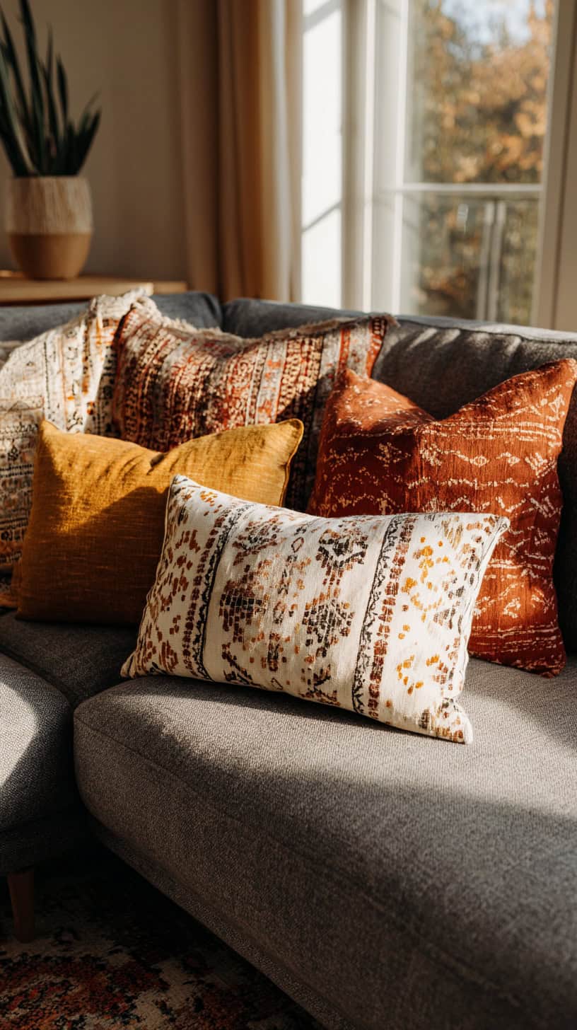 Patterned Vintage Throw Pillows - Image 2