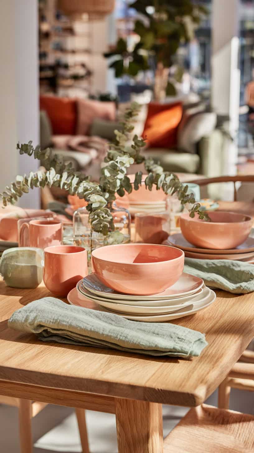 Peach Ceramic Dinnerware - Image 1