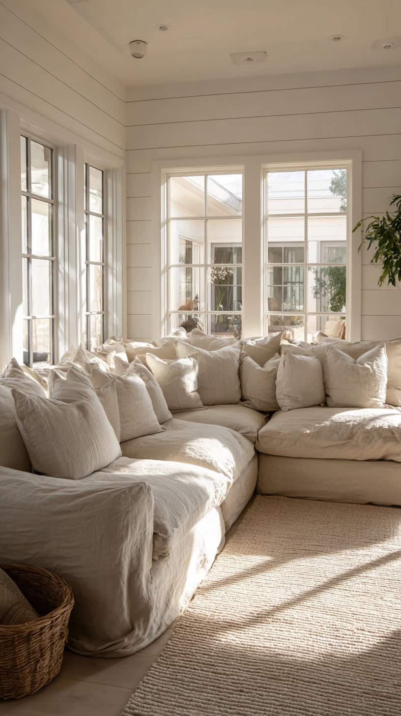 Plush Linen Sectional Sofa - Image 2