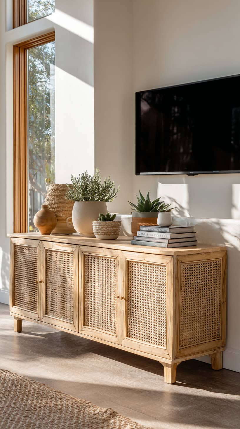 Rattan Woven TV Console - Image 2
