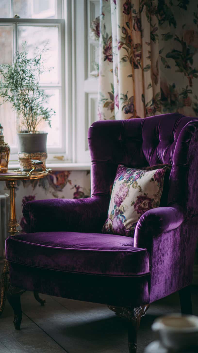 Rich Plum Accent Chair - Image 1