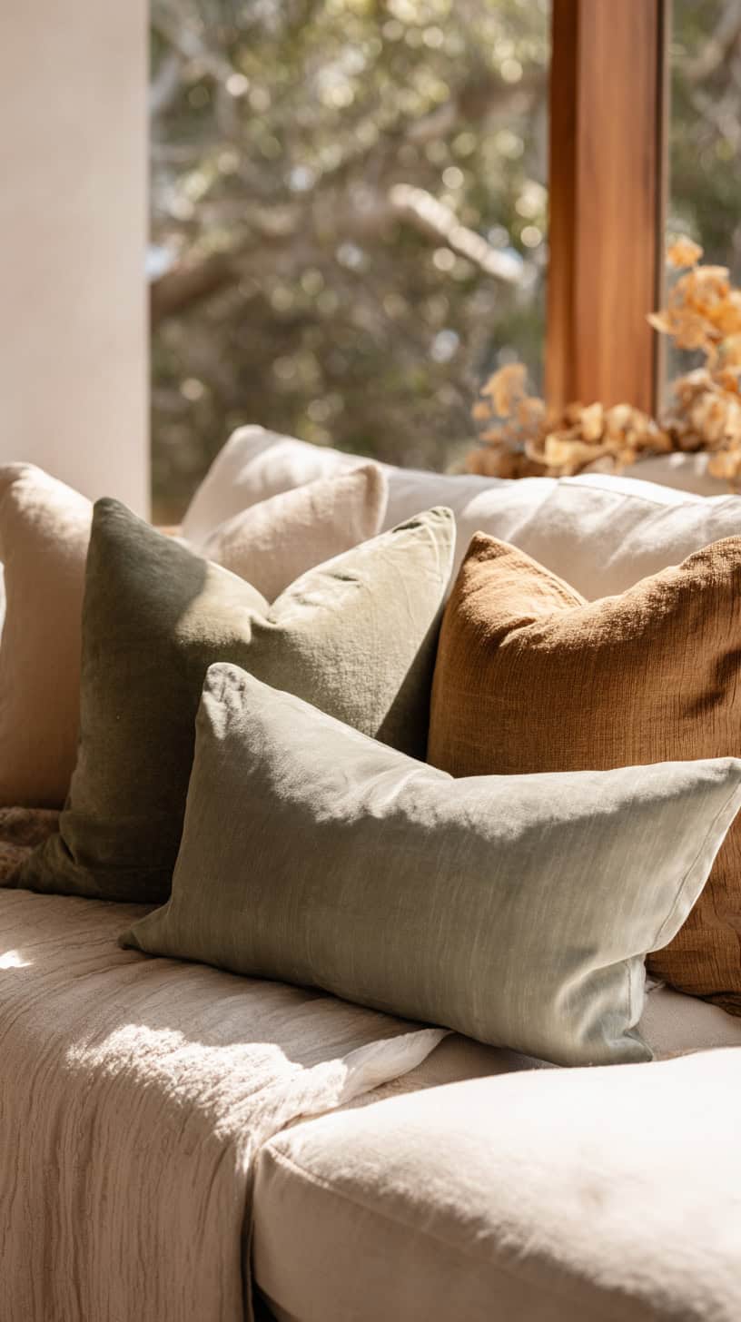 Soft Olive Green Cushions - Image 2