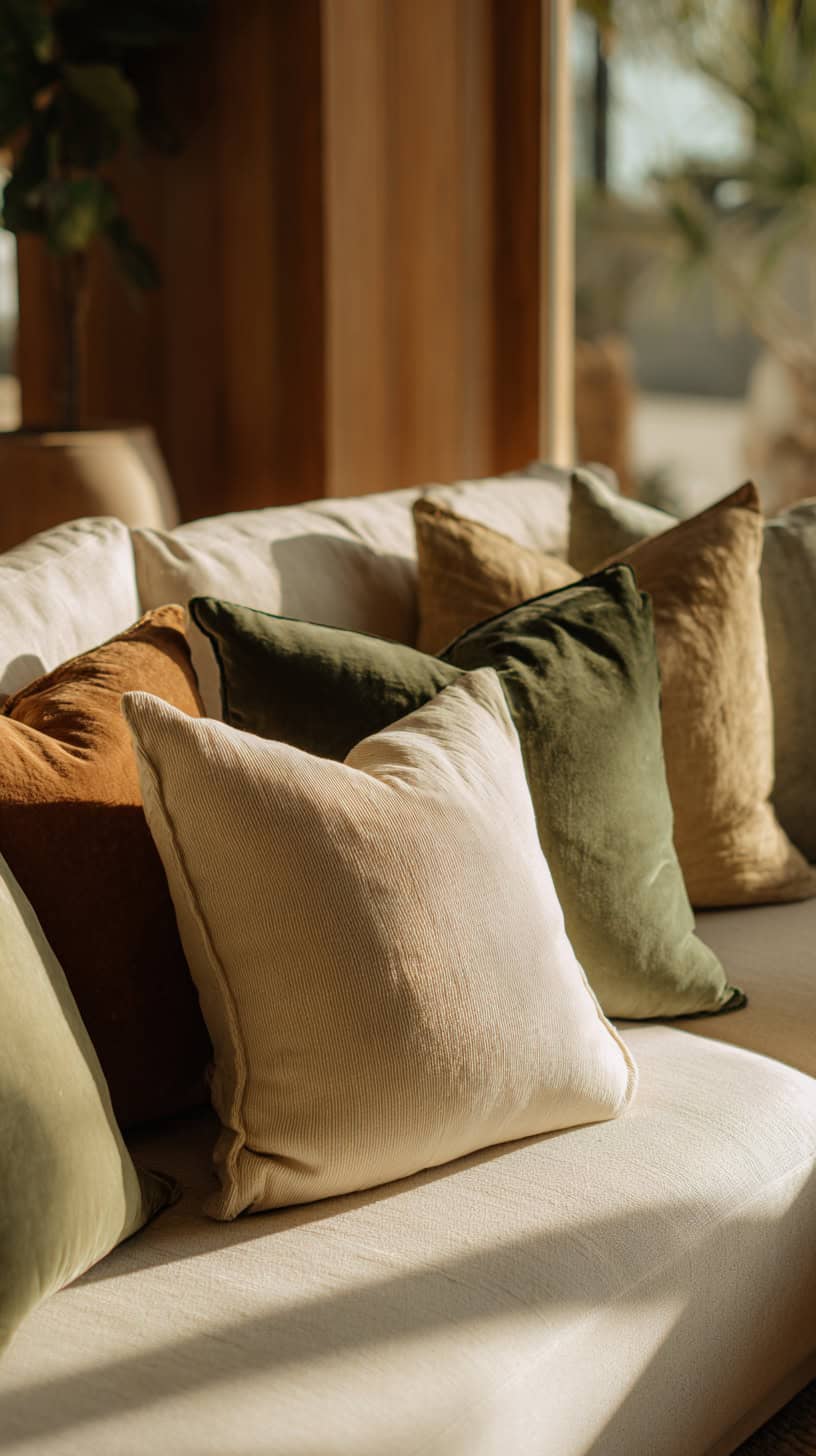 Soft Olive Green Cushions - Image 1