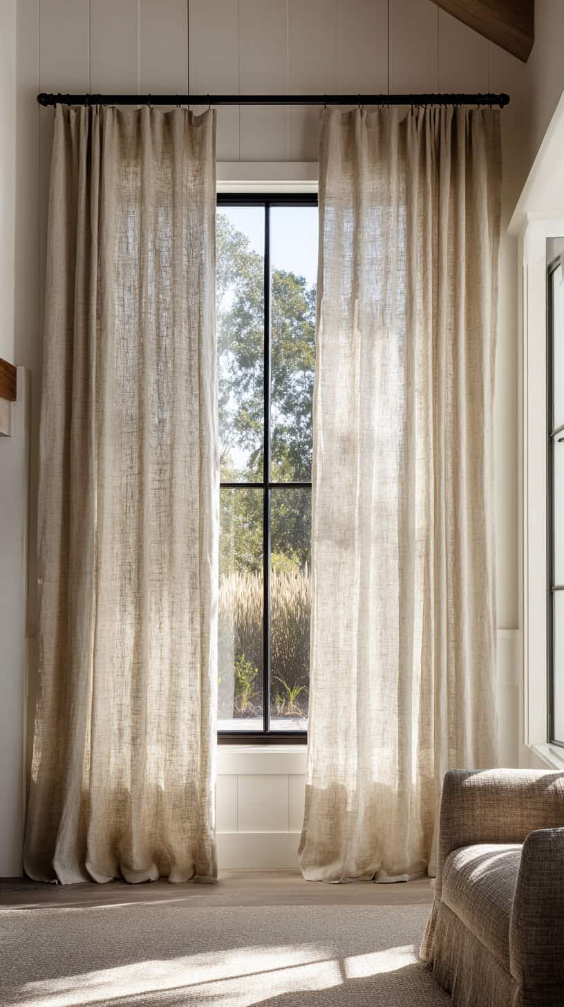Textured Linen Curtain Panels - Image 2