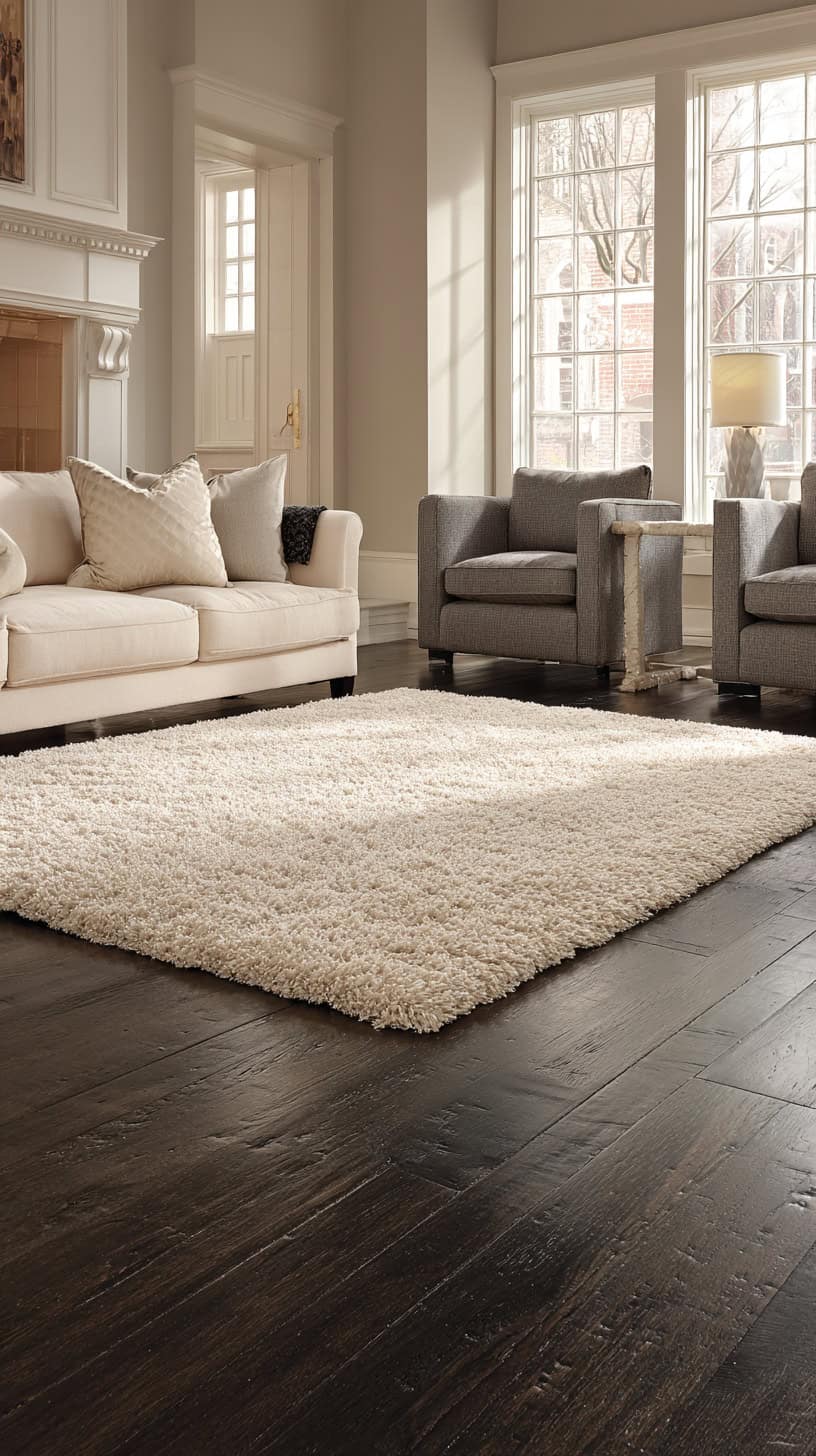 The Contrast Effect: Using Light Rugs and Furniture to Make Dark Floors Pop - Image 2