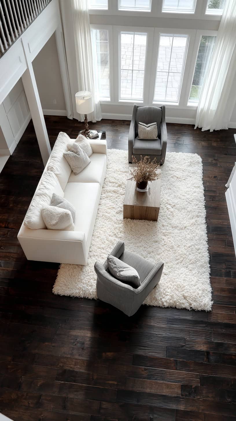 The Contrast Effect: Using Light Rugs and Furniture to Make Dark Floors Pop - Image 1