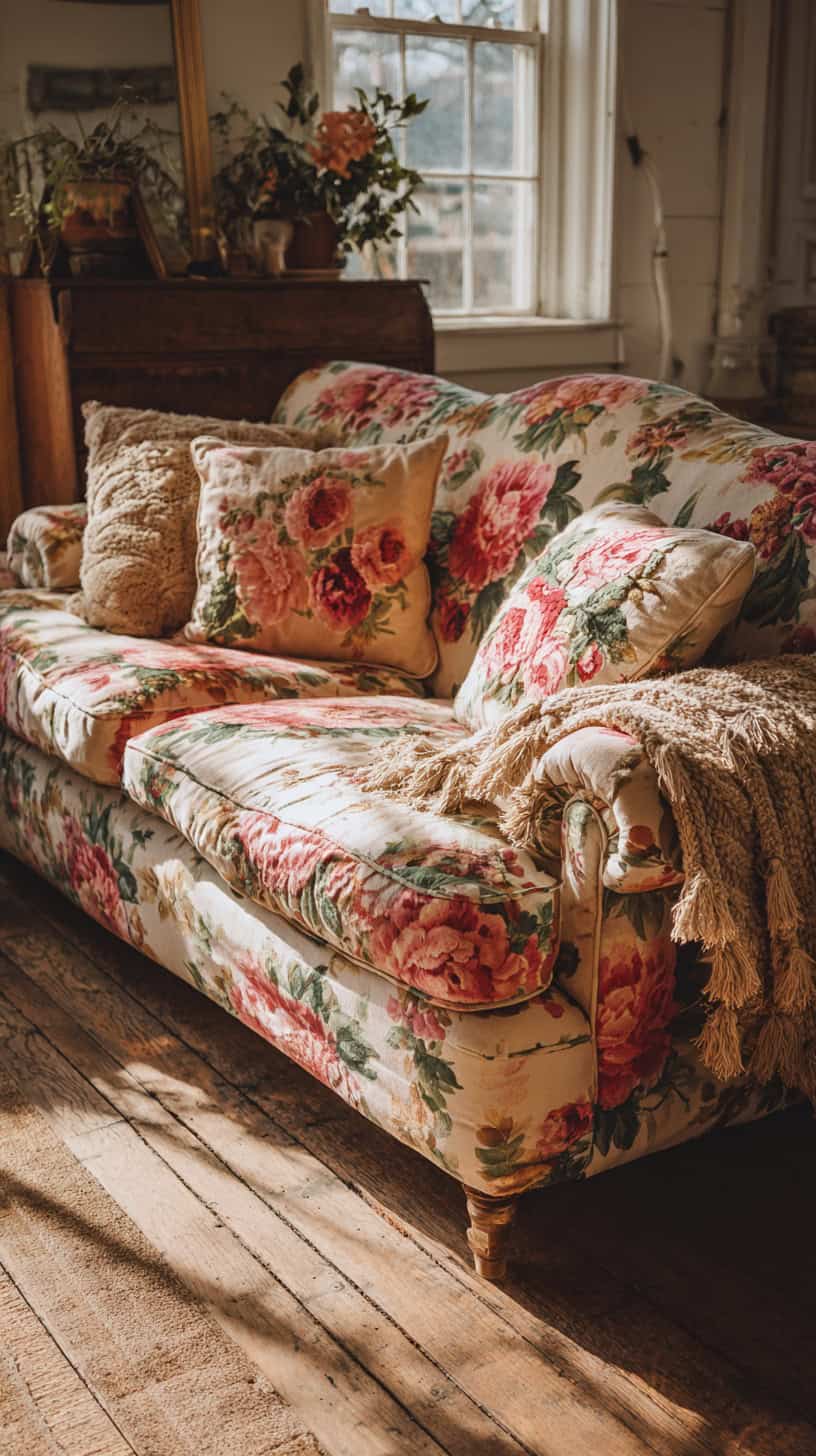 Thrifted Floral Sofa - Image 1