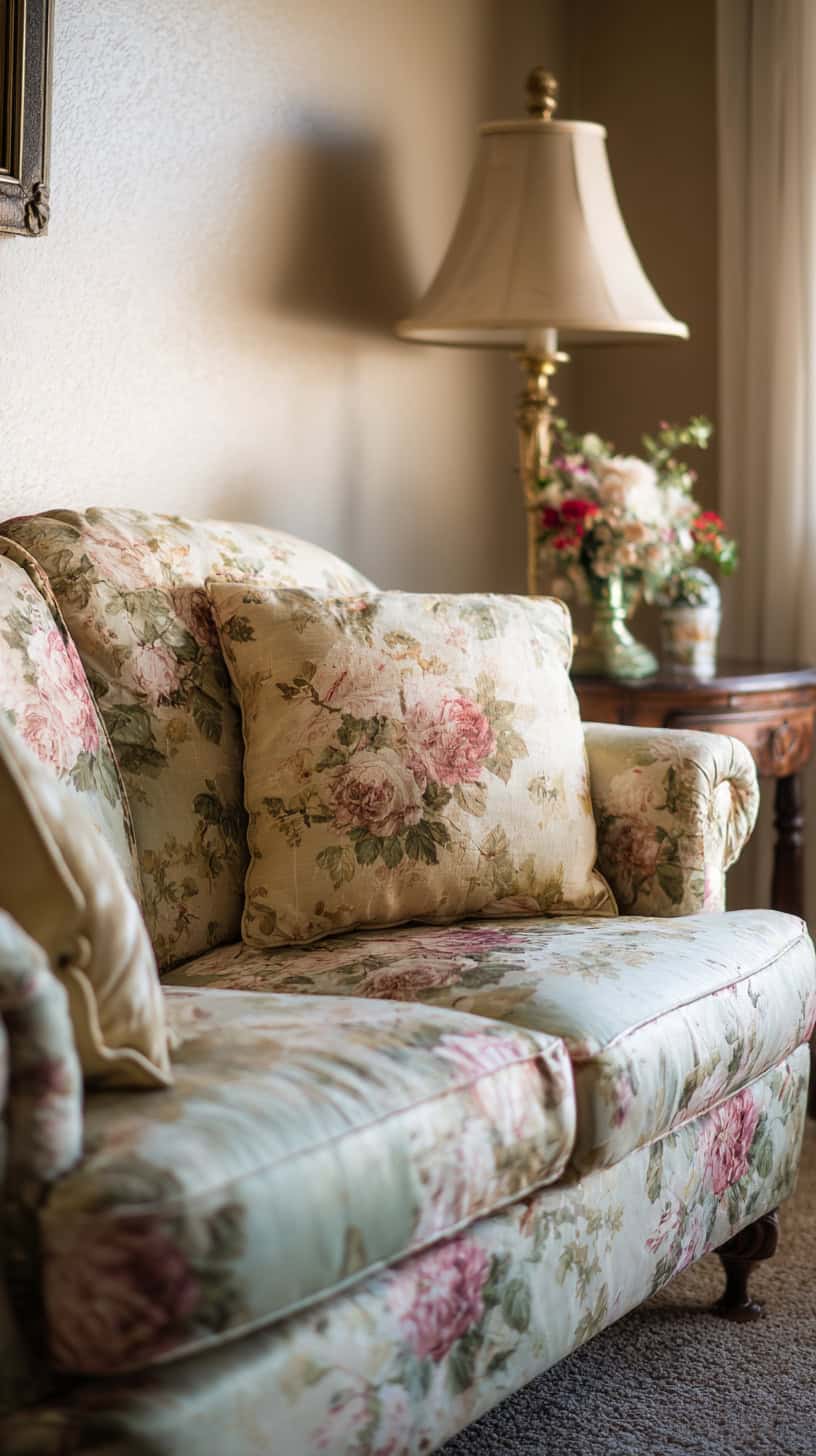 Vintage Floral Sofa - Image 2