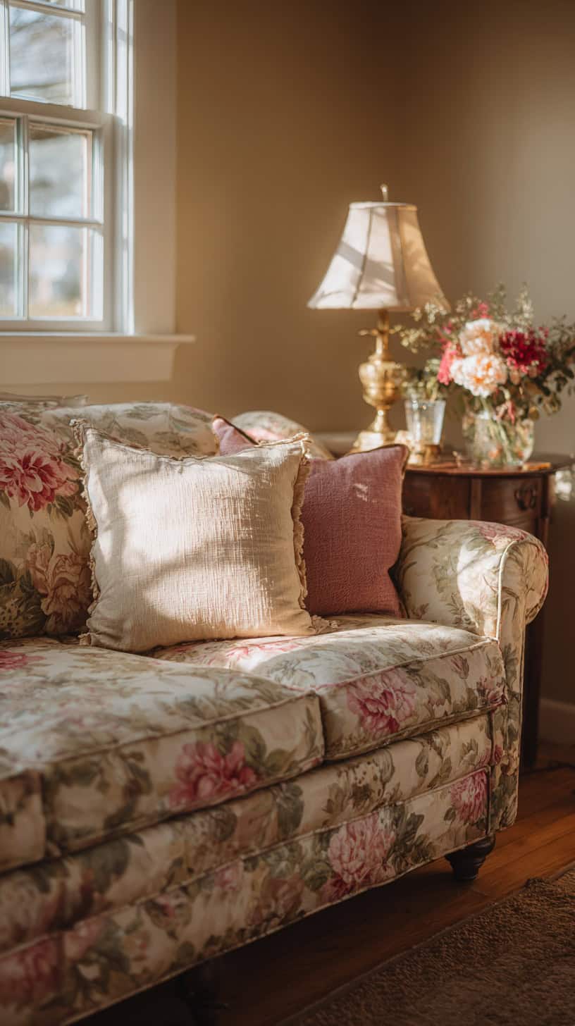 Vintage Floral Sofa - Image 1