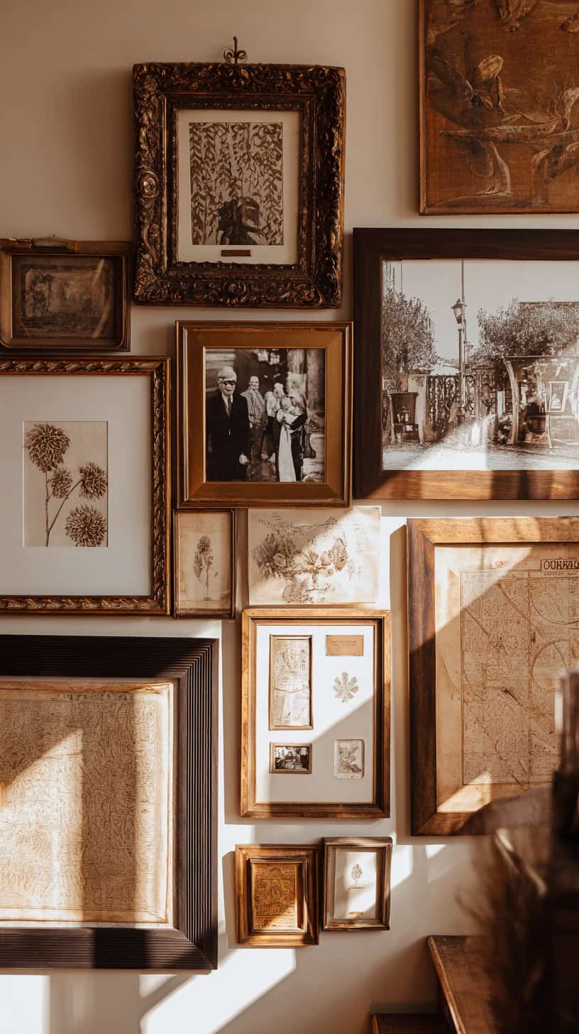 Vintage Modern Gallery Walls with Brown Aesthetic Charm - Image 1