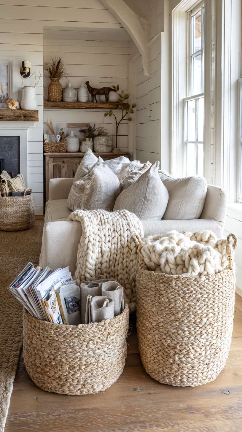 Woven Seagrass Storage Baskets - Image 1