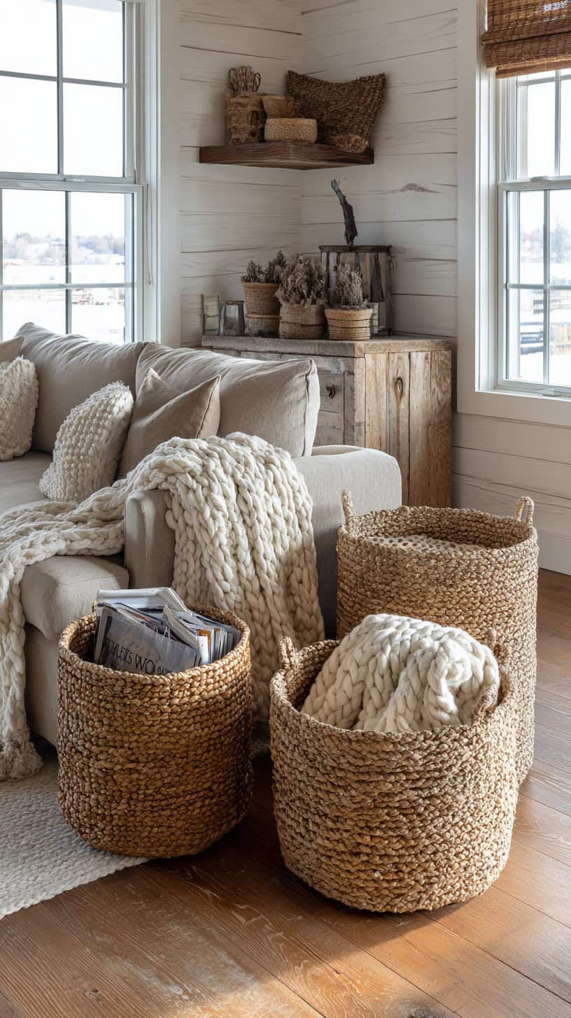 Woven Seagrass Storage Baskets - Image 2