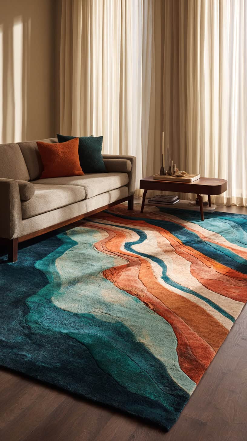 Abstract Modern Living Room Rug - Image 2