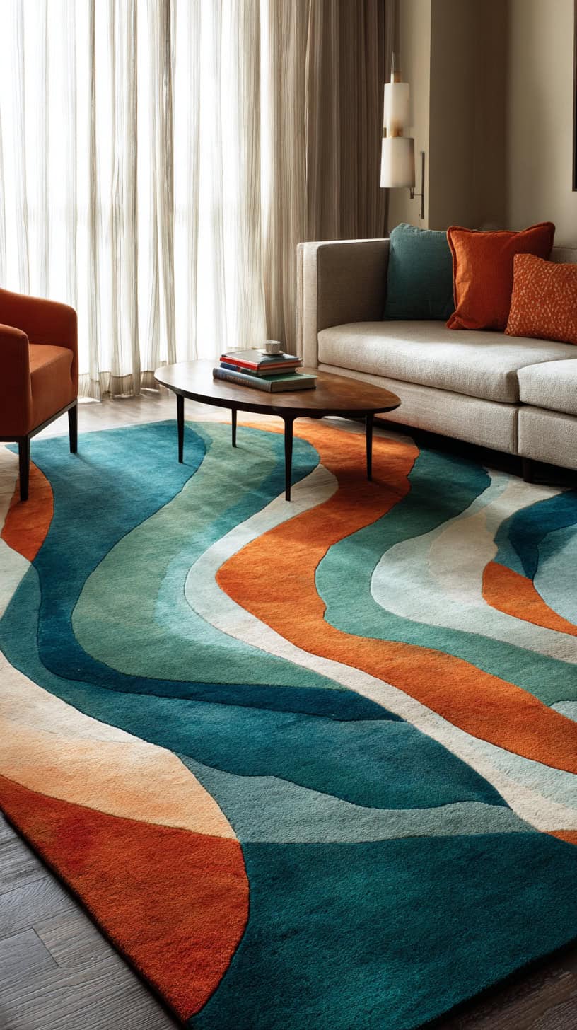 Abstract Modern Living Room Rug - Image 1