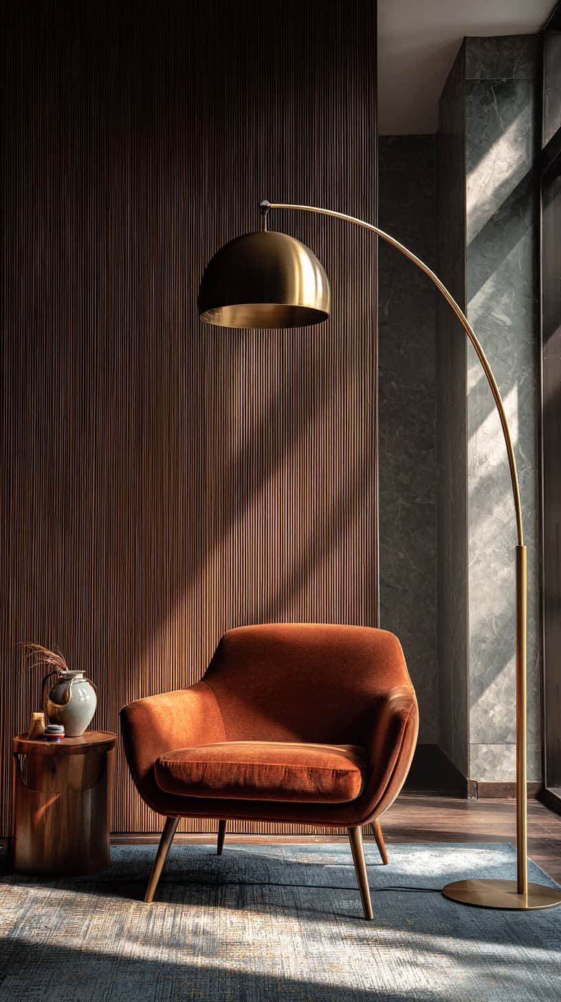 Brass Floor Lamp - Image 1