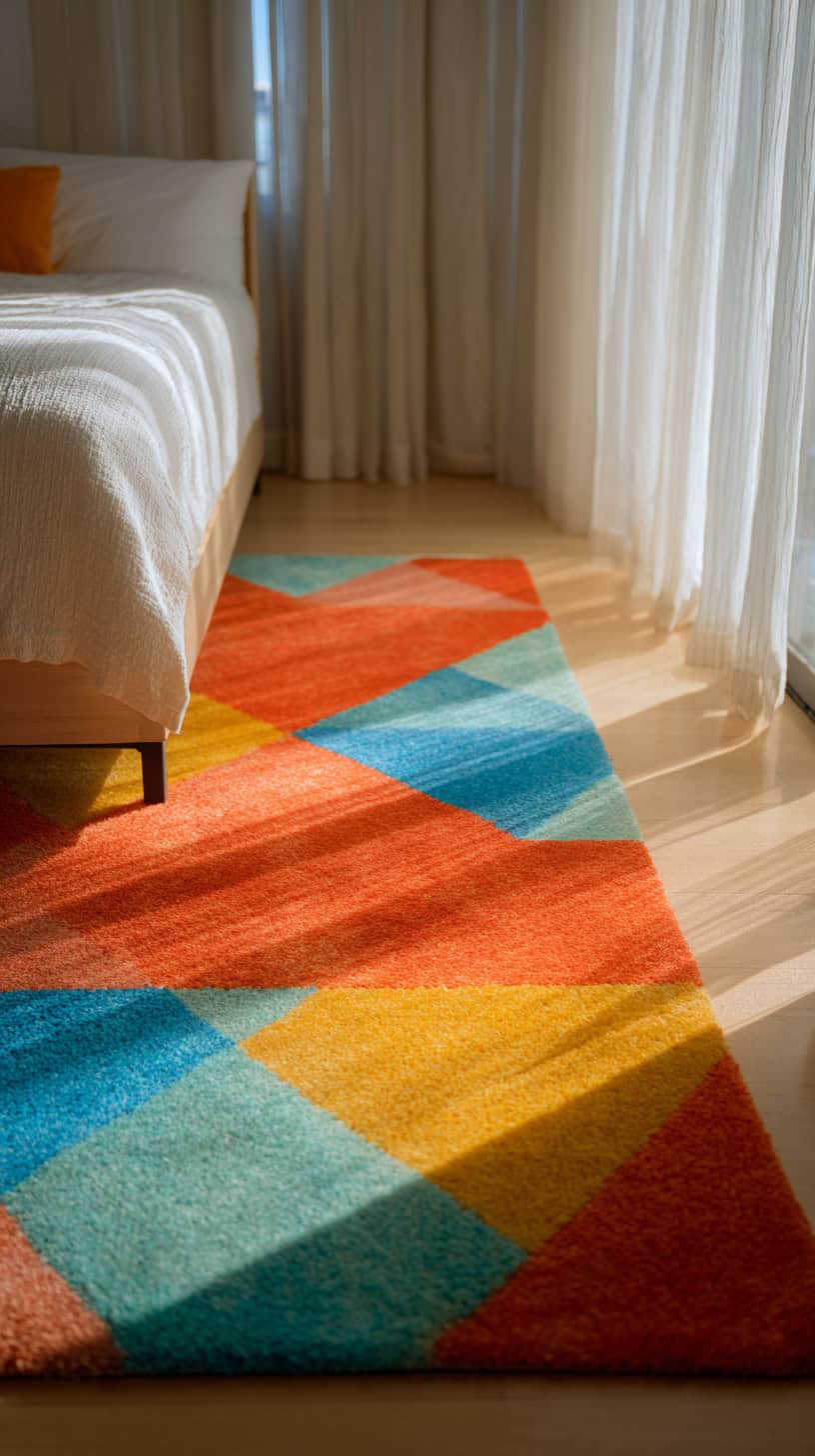 Colorful Washable Bedroom Rug - Image 1