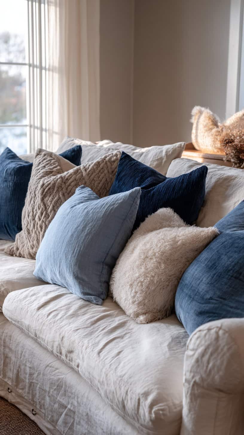 Cozy Blue Throw Pillows - Image 2