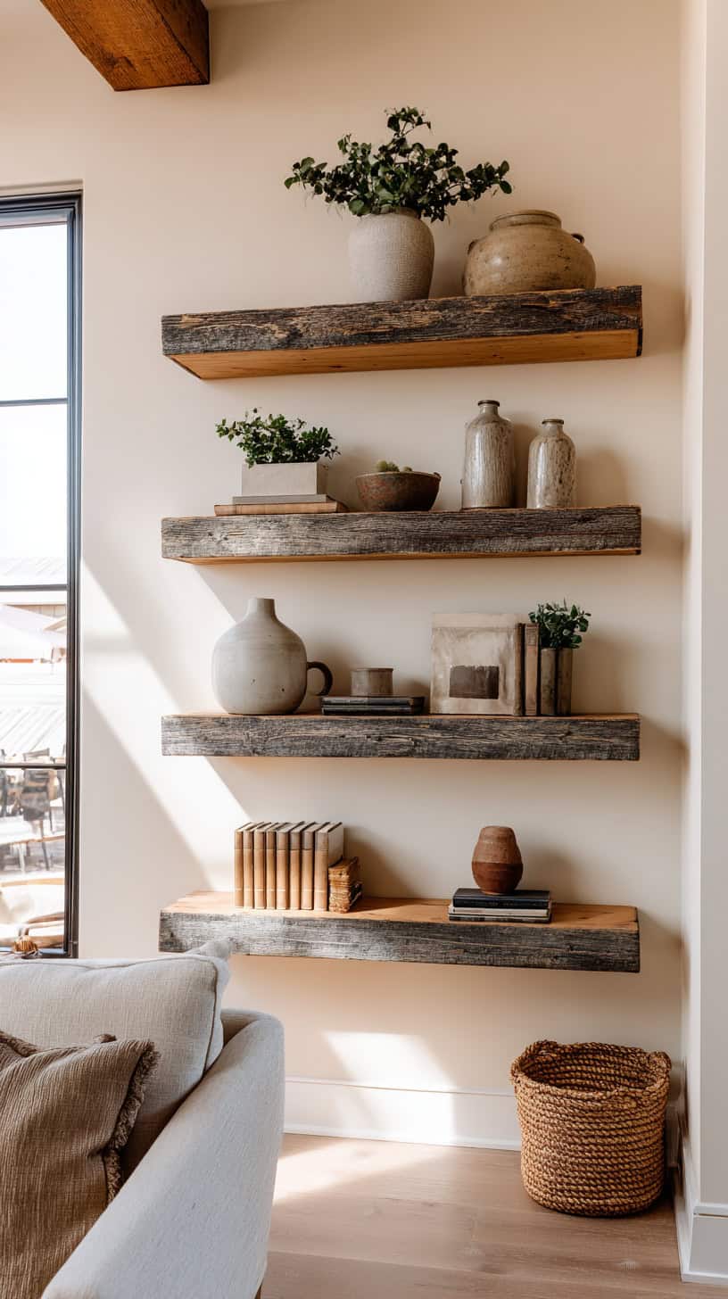 Distressed Wood Shelves - Image 2