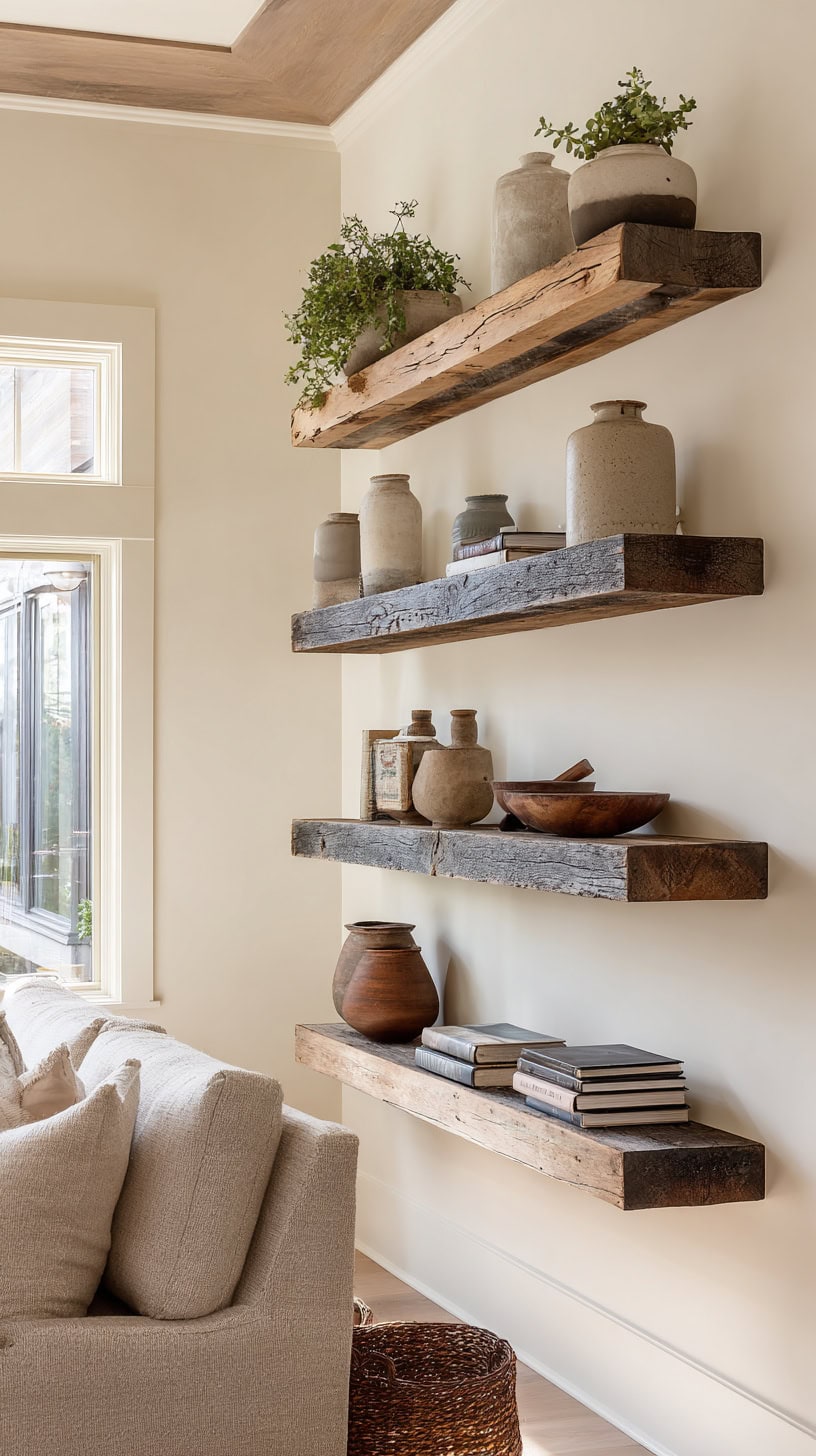 Distressed Wood Shelves - Image 3