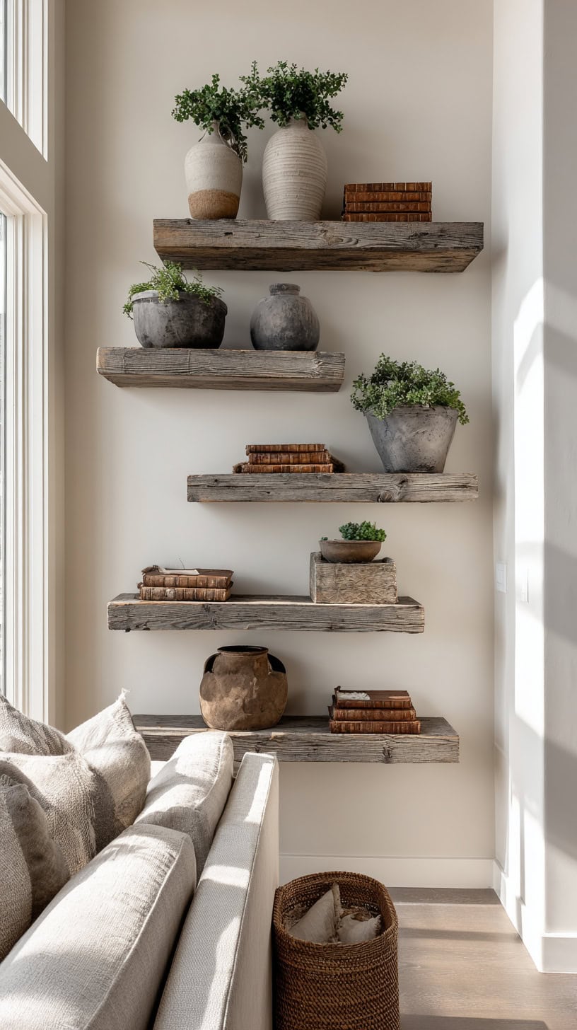 Distressed Wood Shelves - Image 4