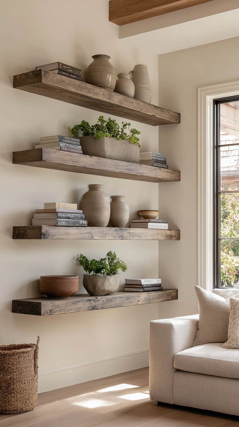 Distressed Wood Shelves - Image 1