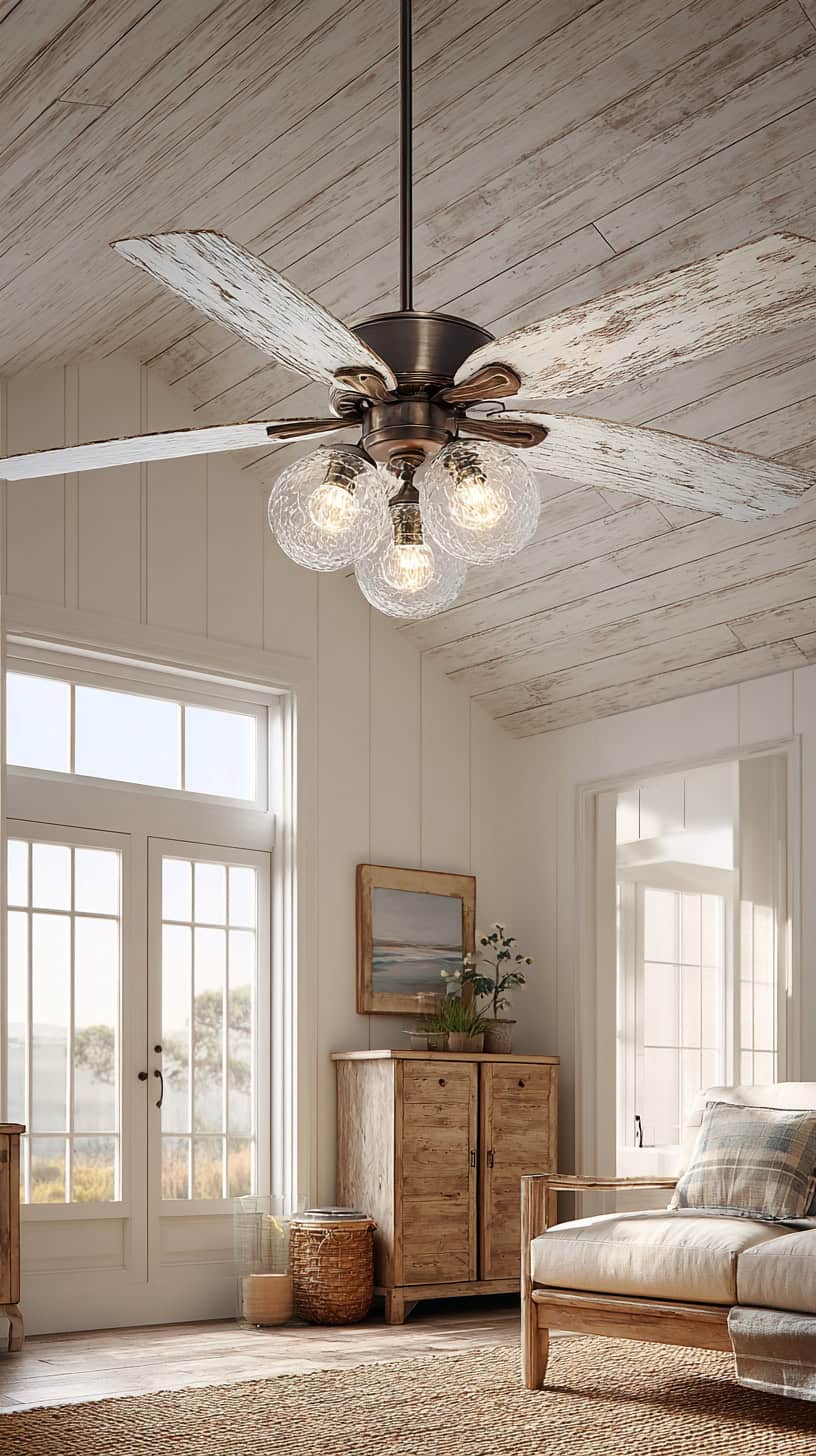 Farmhouse Ceiling Fan With Light Living Room - Image 2