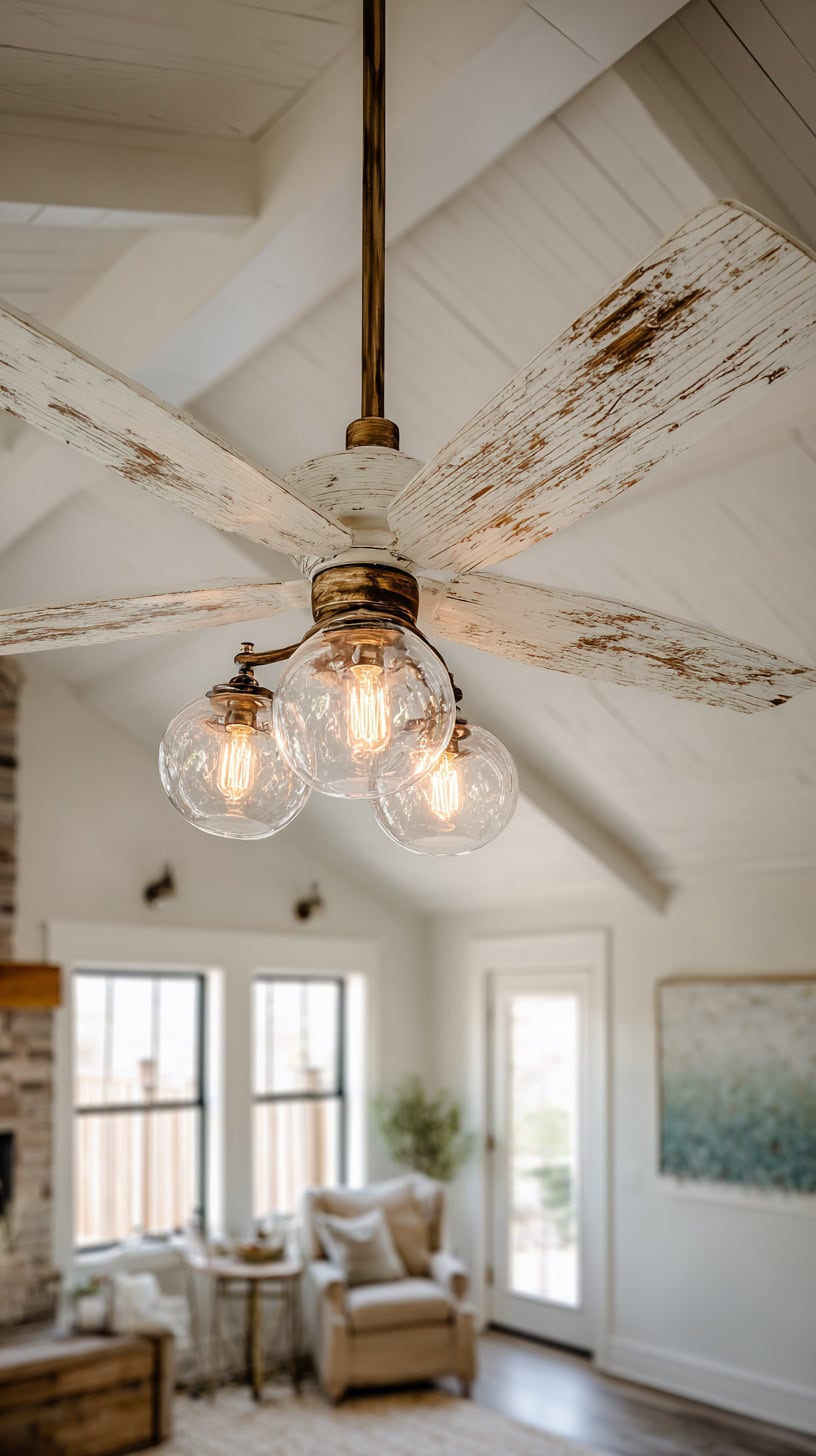 Farmhouse Ceiling Fan With Light Living Room - Image 1