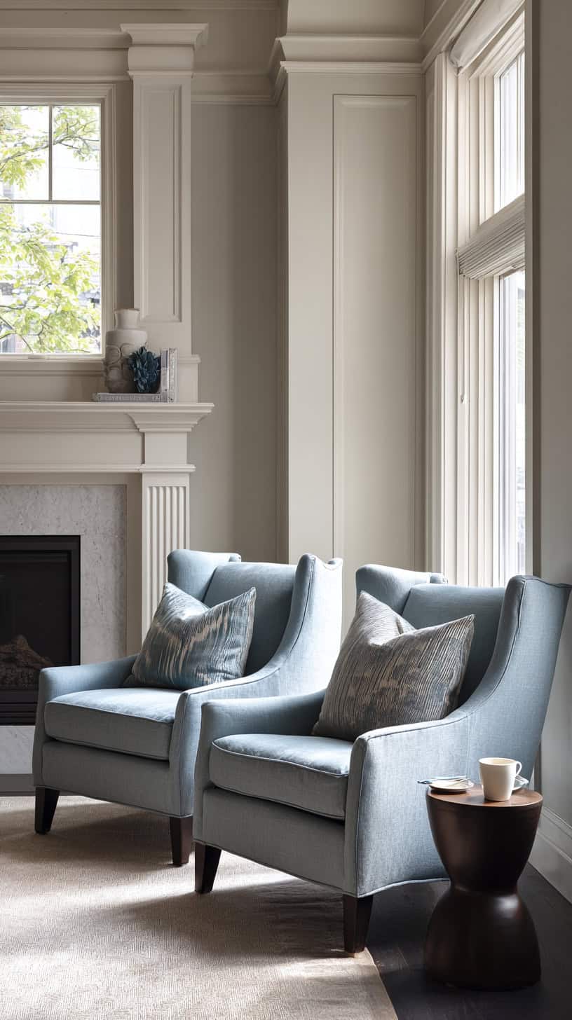 Grey Blue Accent Chairs - Image 2