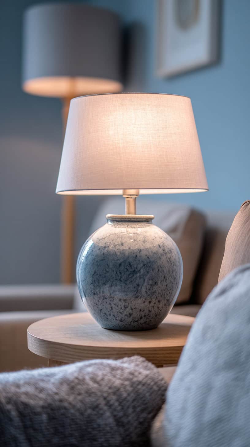 Grey Light Blue Lamps - Image 2