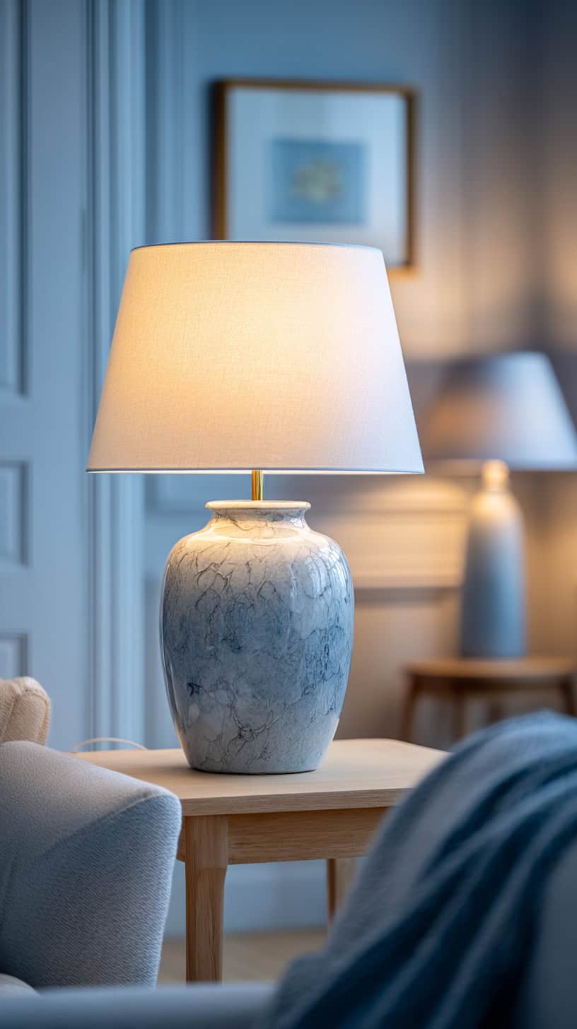 Grey Light Blue Lamps - Image 1