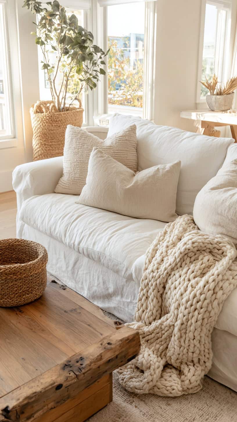 Linen Slipcovered Sofa - Image 2