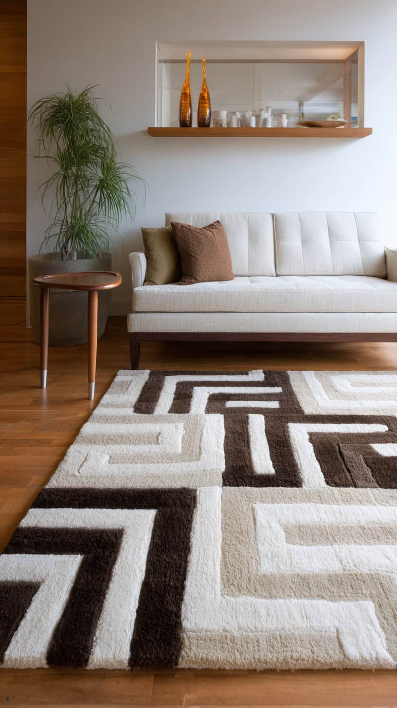 Modern Geometric Living Room Rug - Image 1