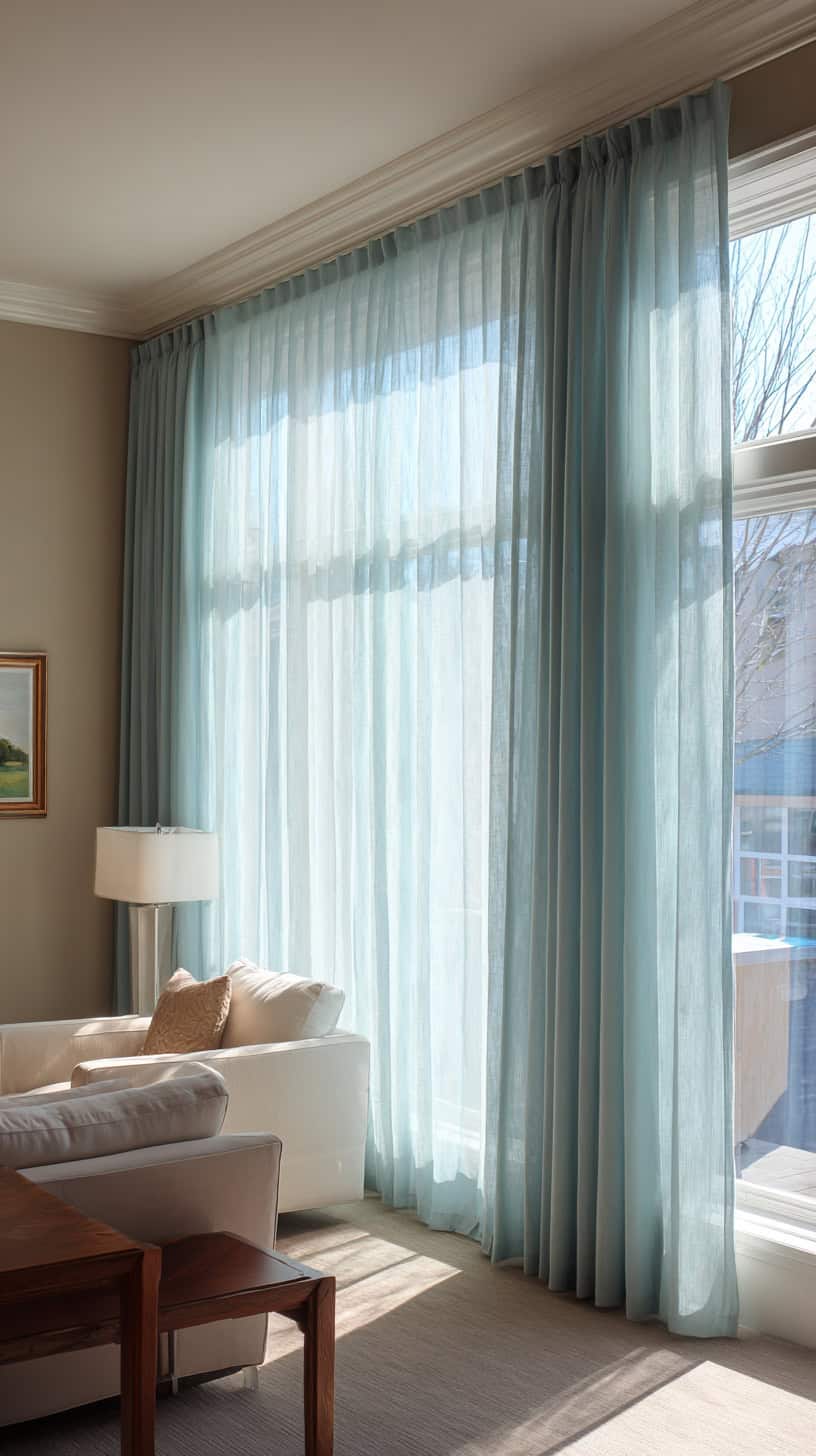 Pale Blue Curtain Panels - Image 2