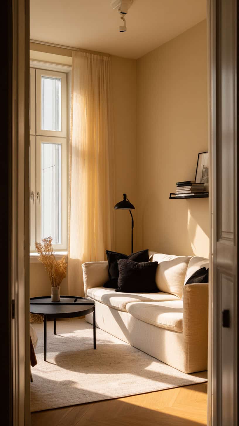 Small Apartment Decorating Wins with Black and Cream - Image 2