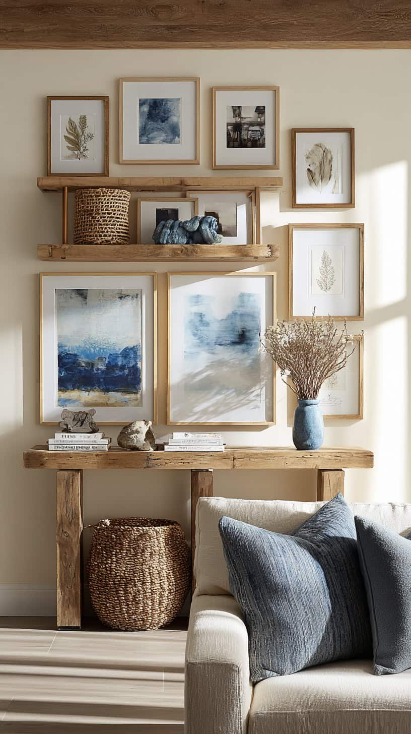 Tan and Blue Gallery Wall - Image 2