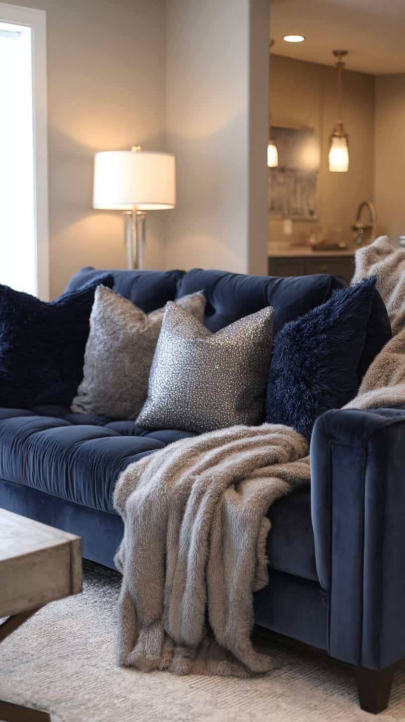 Taupe and Blue Sofas - Image 2