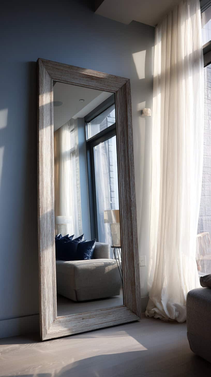 Taupe Blue Wall Mirror - Image 2
