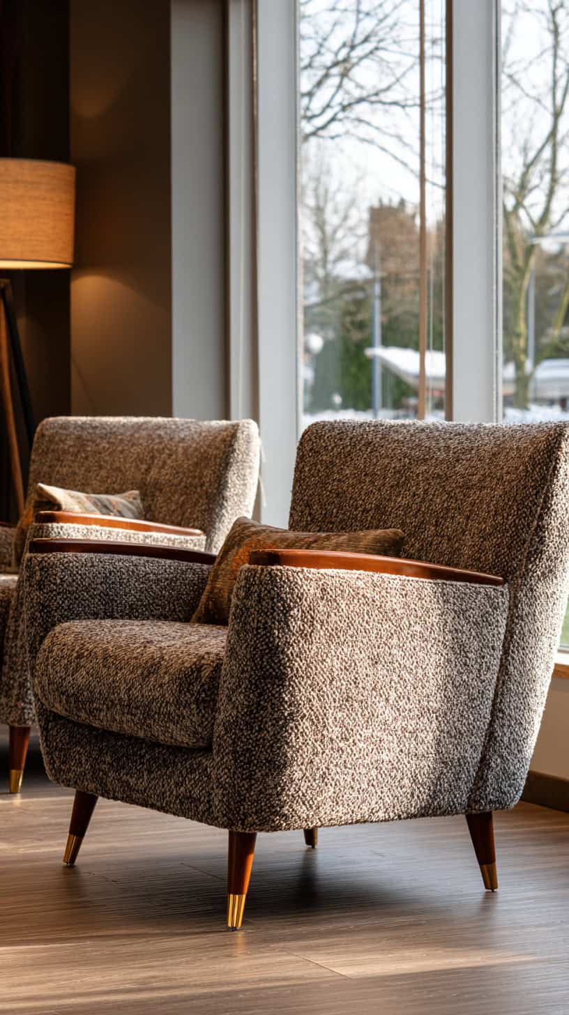 Tweed Armchair Pair - Image 1