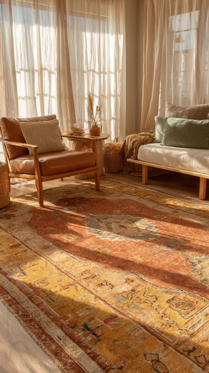 Warm Earth Tone Large Rug - Image 1