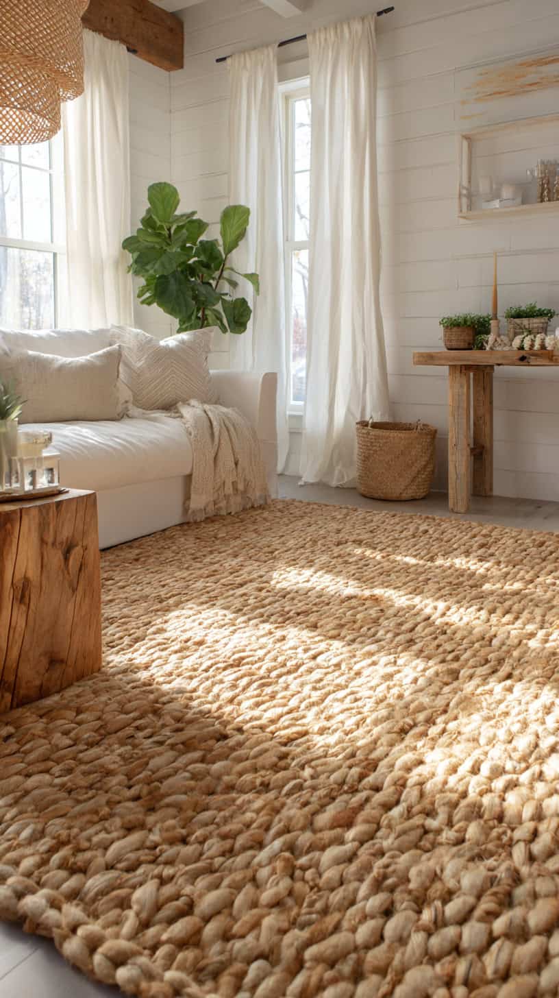Woven Jute Area Rug - Image 1