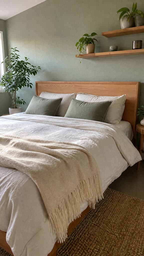 Sage Green And Natural Wood Tones