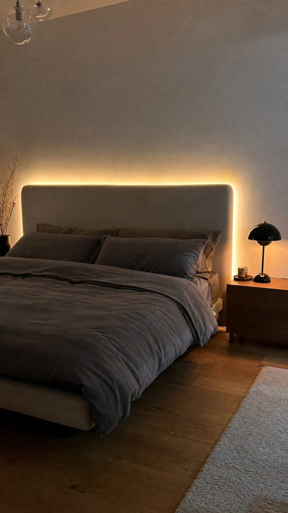 LED Strip Lights Behind the Headboard