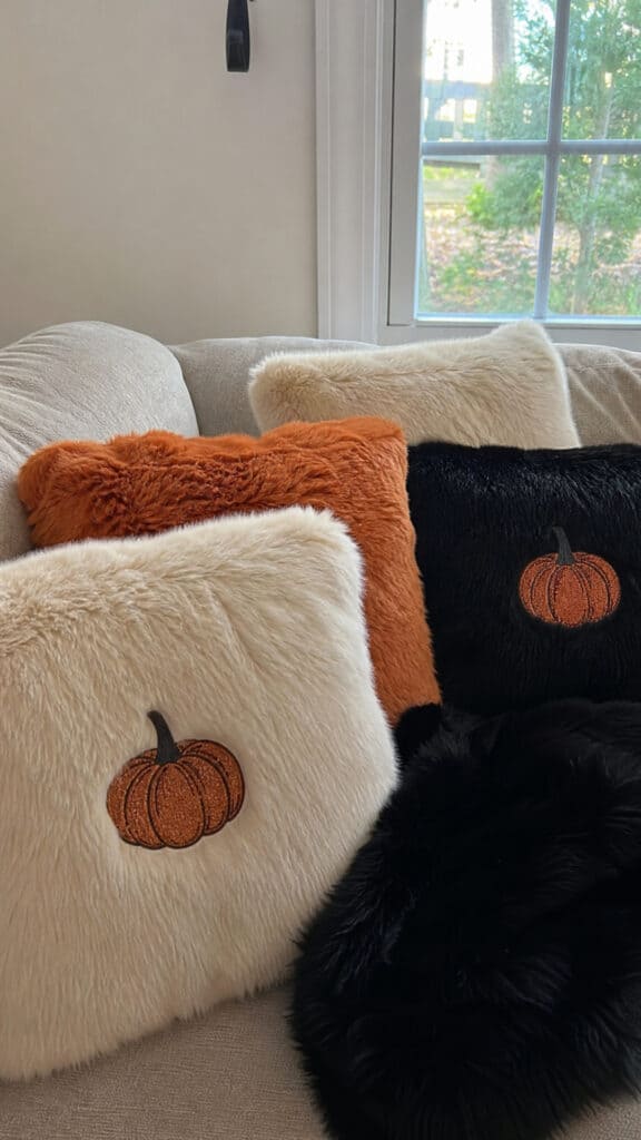 Soft Faux Fur Pillows with Halloween Motifs