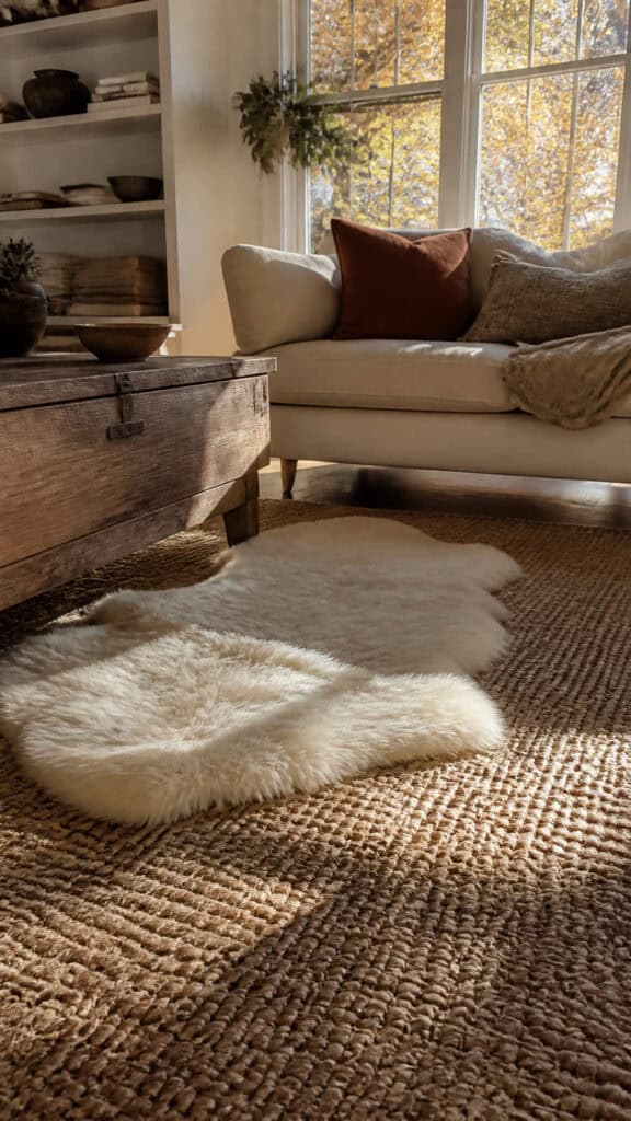 Soft Neutral Rugs with Autumn Texture