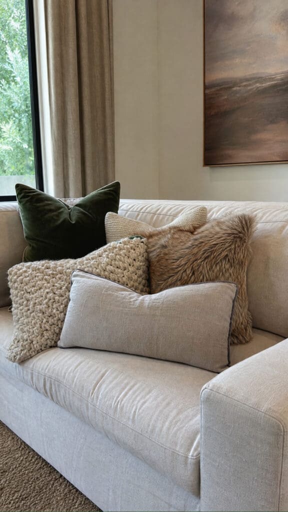 Add Texture with Throw Pillows