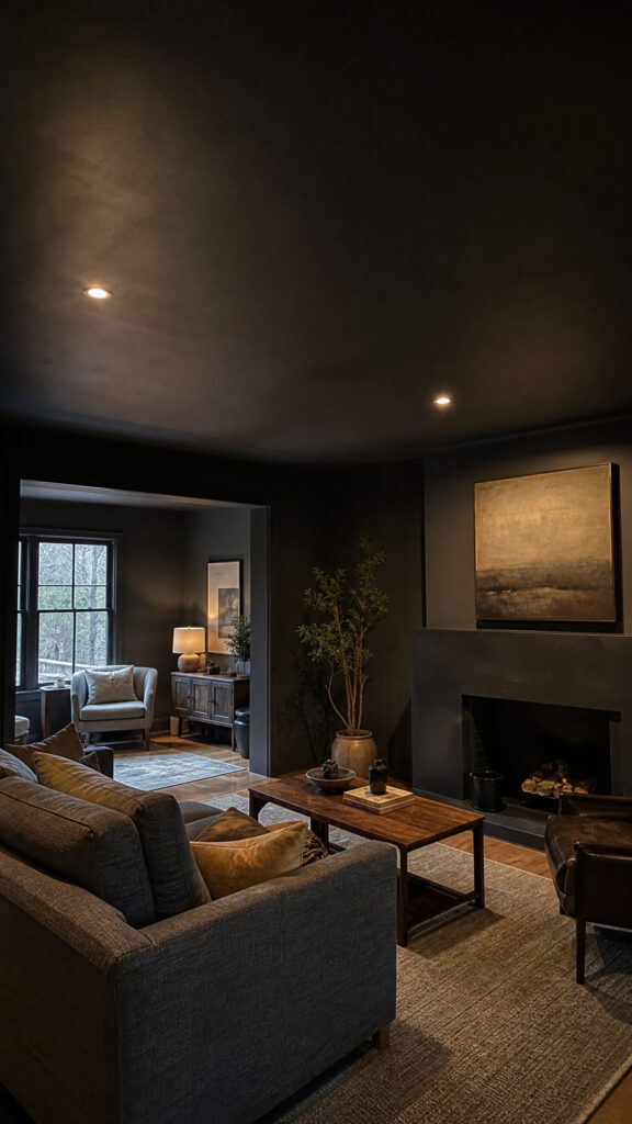 Charcoal Gray Ceiling for Extra Drama