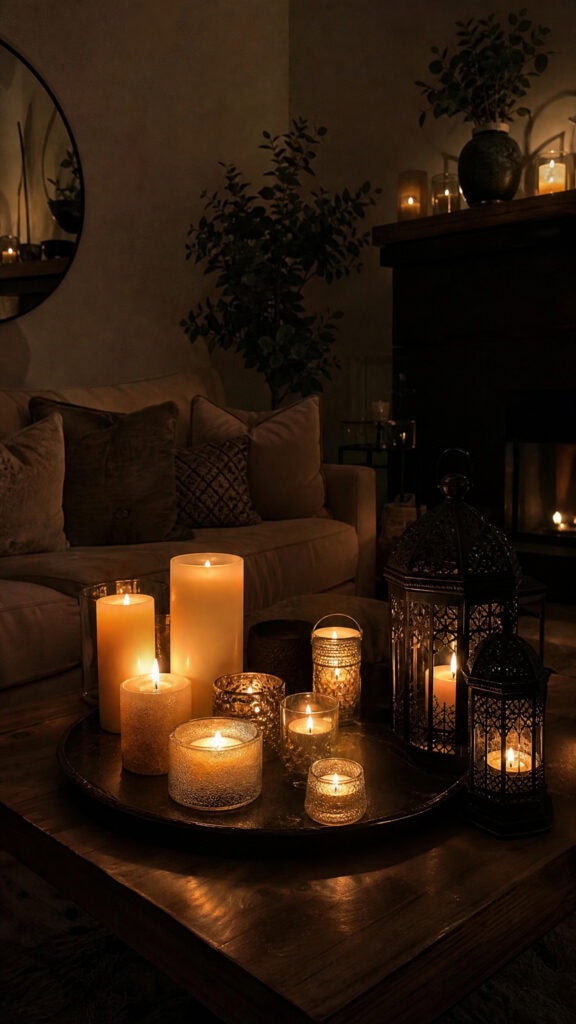 Clustered Candle Displays and Lanterns
