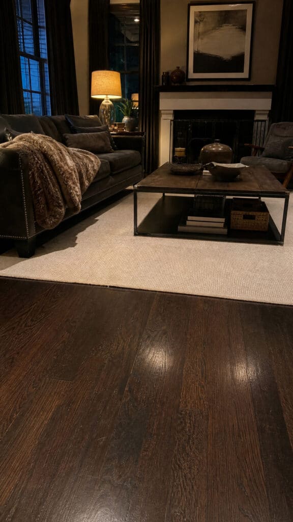 Dark Hardwood or Stained Concrete Floors