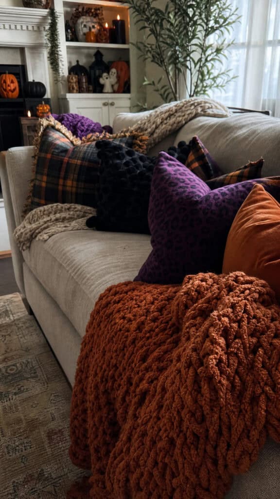 Layer In Cozy Textures With Seasonal Throws And Pillows