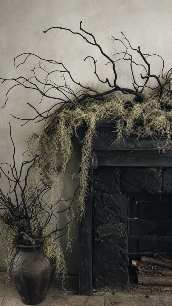 Faux Moss and Twig Accents